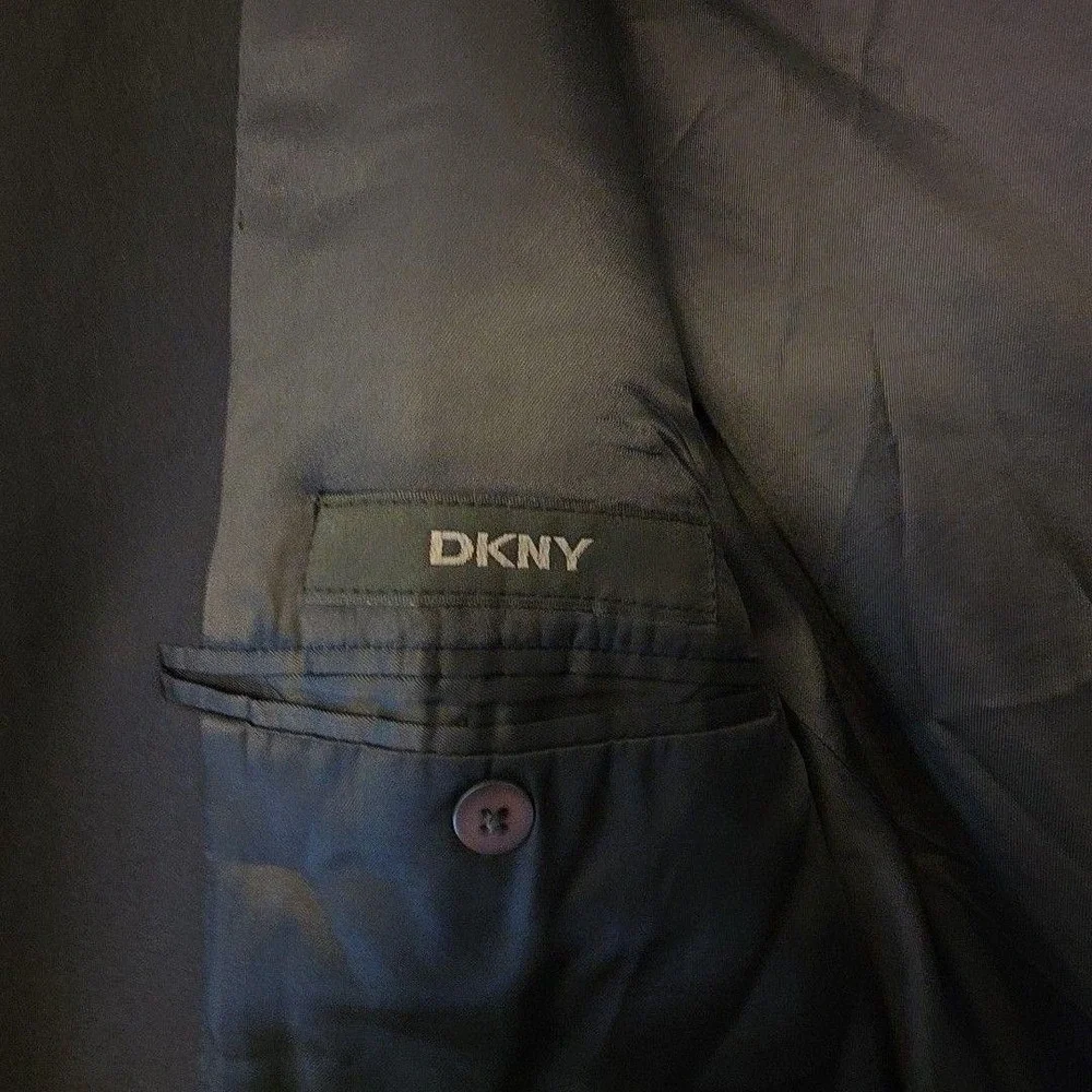 DKNY Suit Jacket Mens 38 Blue 100% Wool Canada Single Breasted Formal Business